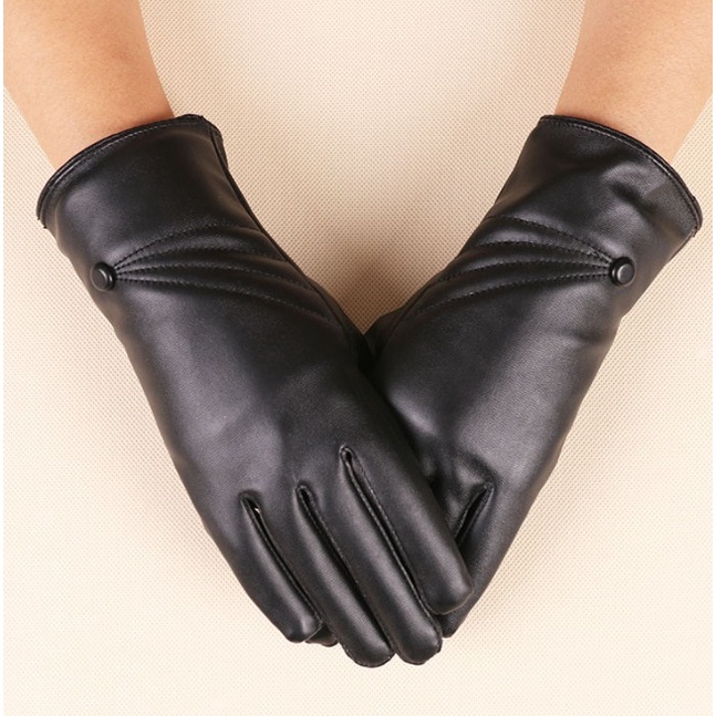 IMPORT WOMAN PU LEATHER WINTER GLOVES TOUCHSCREEN SARUNG TANGAN WANITA LAYAR SENTUH HP