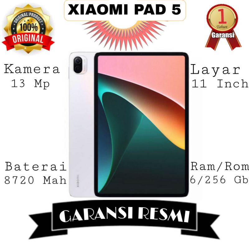 Xiaomi Pad 5 6/256 Gb Baru Original 100% Garansi Resmi