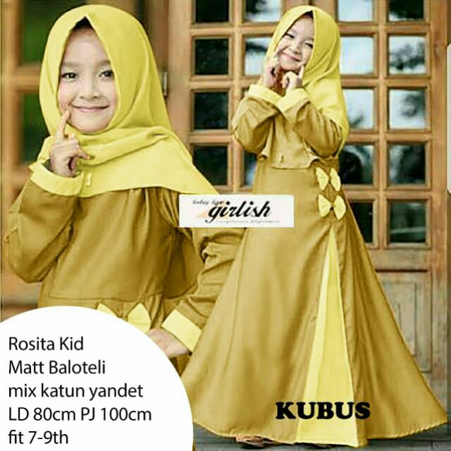 Rosita kid maxi anak plus jilbab