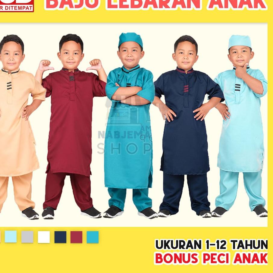 Tops Produk. Baju Lebaran 2021 Anak Cowok Jubah Gamis Umur 1 2 3 4 5 6 7 8 9 10 11 12 Tahun Koko Te