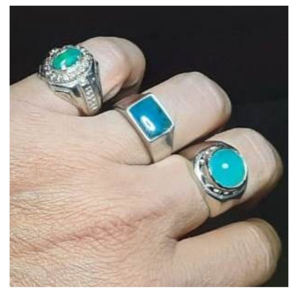 Batu Permata Cincin Bacan Doko Palamea Asli Kristal 100% Original Chalcedony Chrysocolla 101114