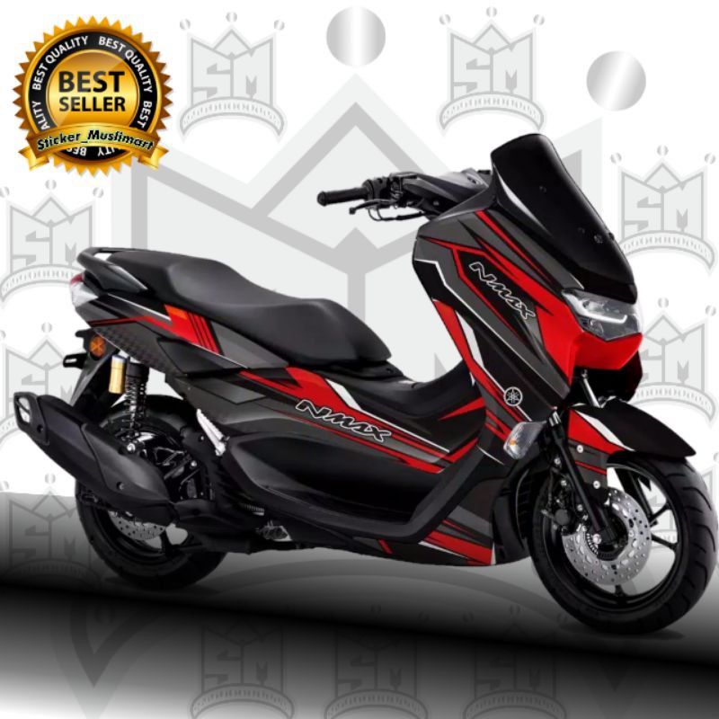 Decal Sticker New Nmax 2020 Hitam grafis merah abu Full Body