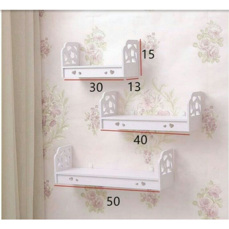 Rak Dinding VINTAGE 1 set isi 3 Pcs Tempel Susun Murah Decorative Hiasan Dinding Storage