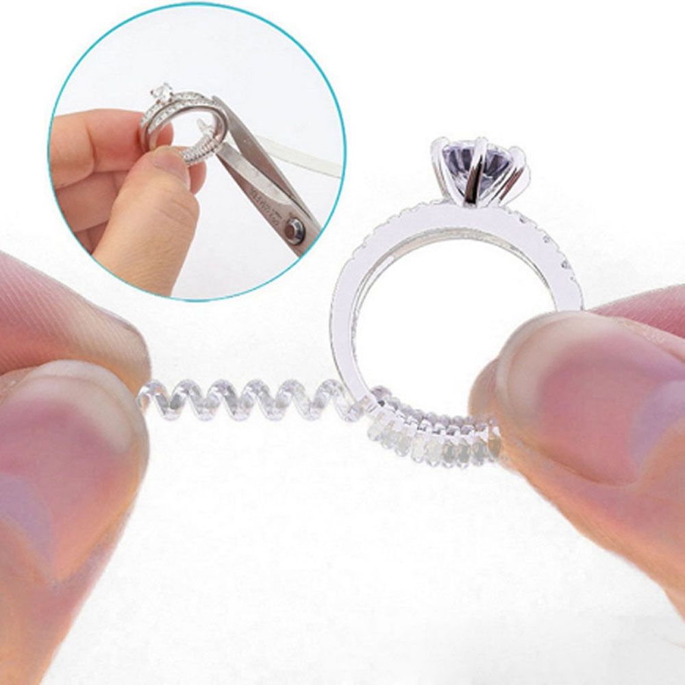 Needway  4 Sizes/set Ring Adjuster Clear Jewelry Tools Ring Sizer Ring Size Not Included Rings Resizing Fitter Guard Insert Acccessories Tighteners/Multicolor