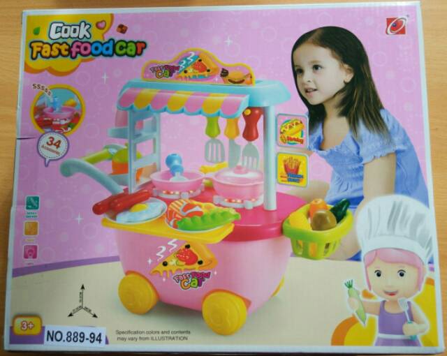 Mainan anak kitchen plat set mini / fast food car kd 889-94