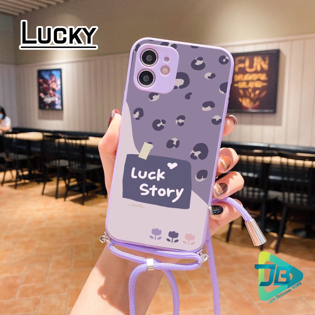 SOFTCASE SILIKON SLINGCASE TALI LANYARD STRAP PHONE MACARON PELINDUNG KAMERA LUCKY OPPO VIVO SAMSUNG XIAOMI REALME IPHONE ALL TYPE JB5318