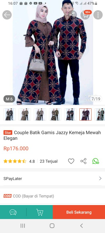 Couple Batik Gamis Jazzy Kemeja Mewah Elegan
