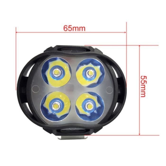 Lampu Tembak Sorot LED Spion Motor Cree 4 Mata 12W Spotlight