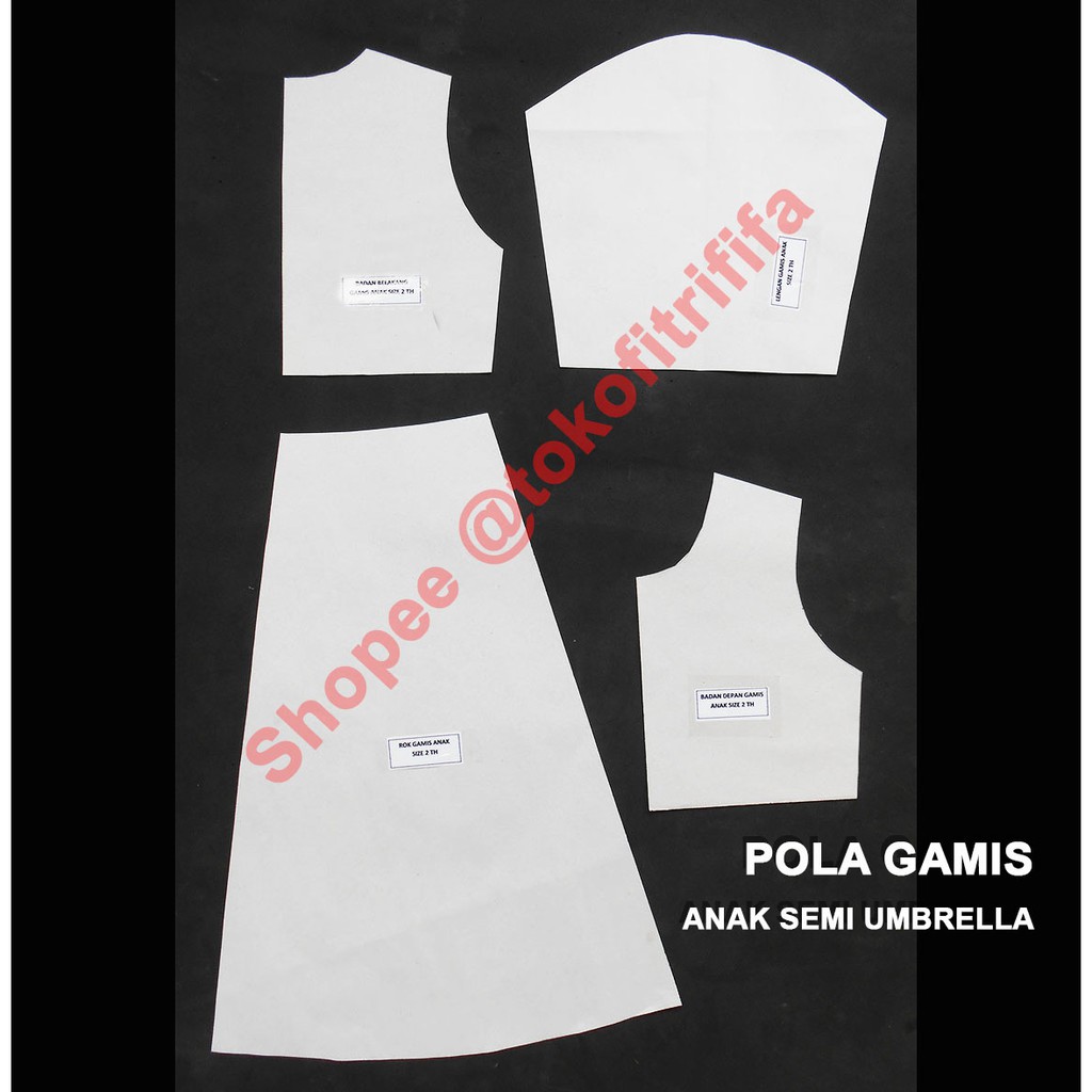 Pola Instant Gamis Anak Semi Umbrella - Pola Gamis Anak A Line