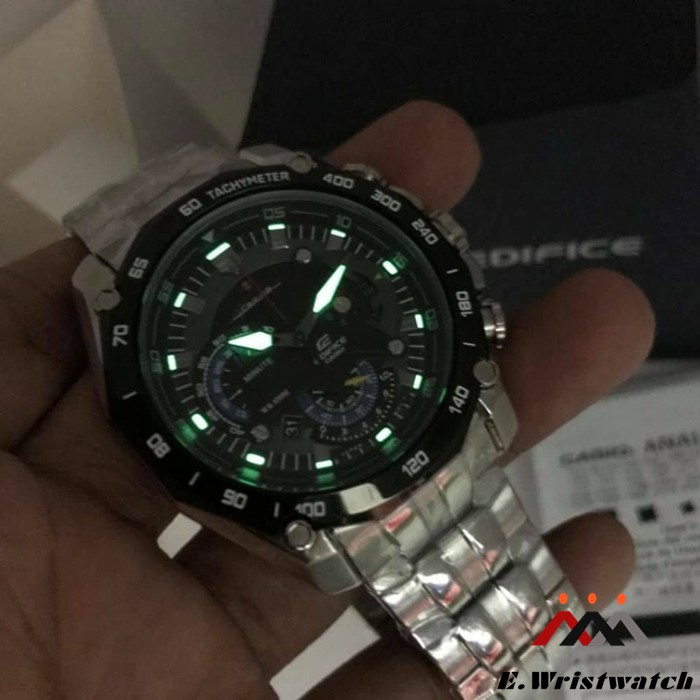 JAM TANGAN CASIO EDIFICE EF550 SILVER BLACK CASIO EDIFICE ORIGINAL EF 550 GARANSI