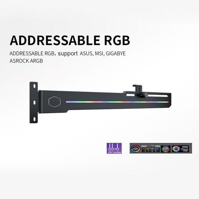 Cooler Master Elv8 Vga Holder - Gpu Brace With Argb Lighting