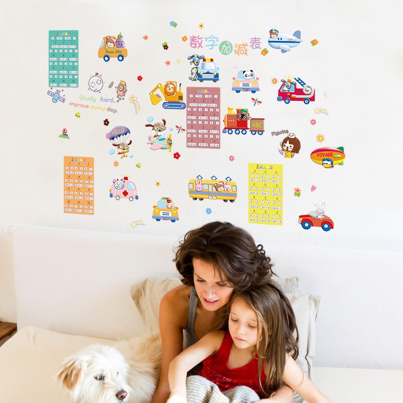 RELIZA WALL STICKER PENJUMLAHAN STUDY ANAK KID BELAJAR STIKER DINDING SK9299