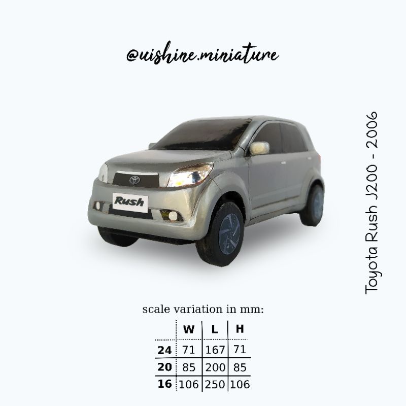 Diecast Miniatur Mobil Toyota Rush Pendek J200