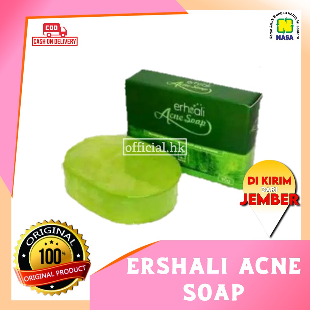 COD - Sabun Untuk Jerawat Bruntusan Erhsali Anti Acne Shoap Original Nasa - OFFICIAL.HK