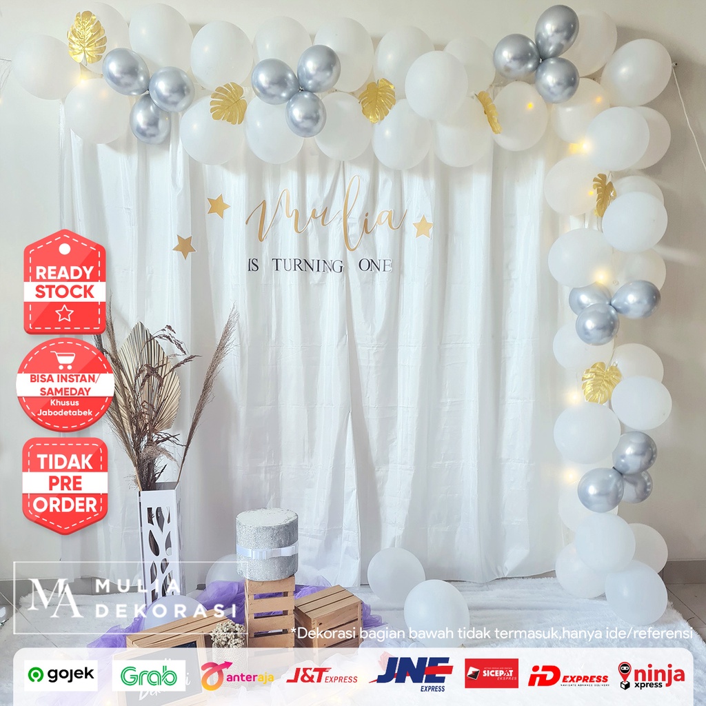 Backdrop Ulang Tahun Estetik Elegan Dekorasi Anak Murah Is Turning Photobooth Birthday Property Paket Mulia Mevvah