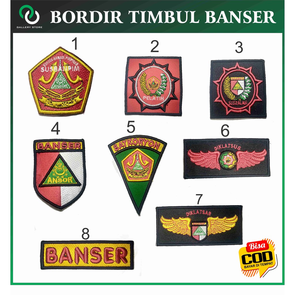 Bordir timbul Banser  - Bed Bordir seragam Banser