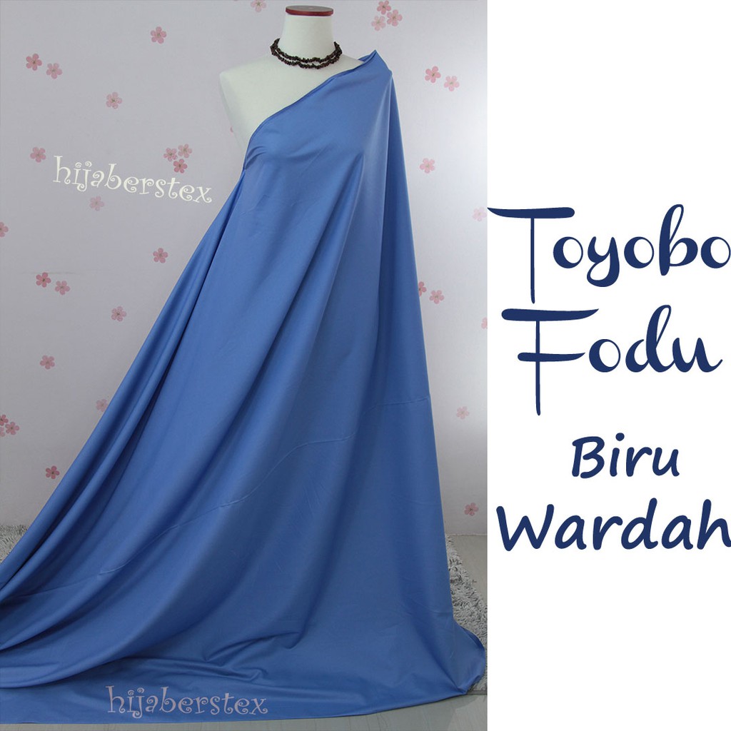1/2 Meter Kain TOYOBO FODU Biru Wardah (ecer warna)