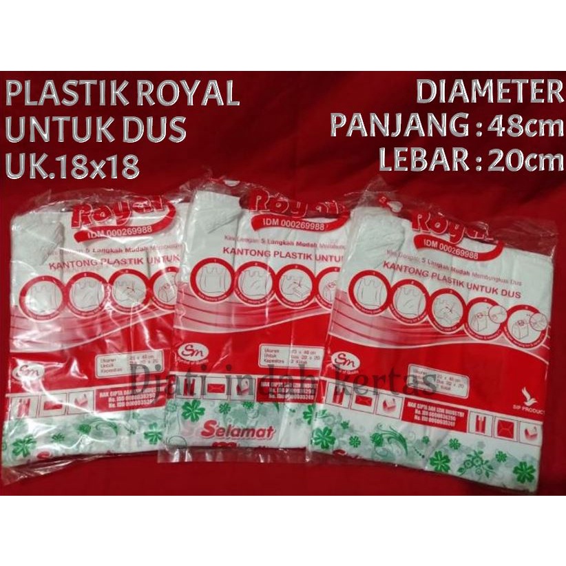 PALING DIBURU!!! Kantong Plastik Dus Merk Royal (uk dus 18x18)