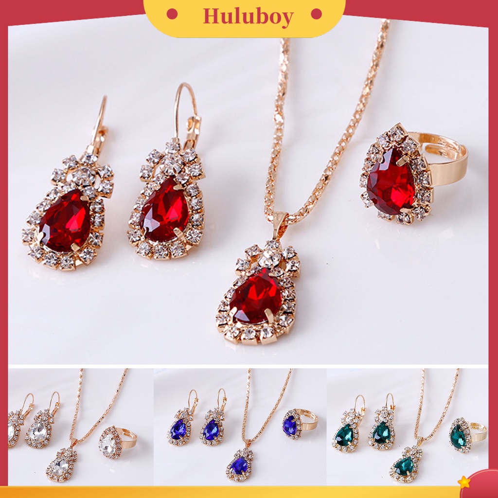 Hu Hu Hu Hu Hu Alat Bantu Pasang Kacamata♡ 3pcs / Set Kalung Liontin Bentuk Tetesan Air Tahan Aus Untuk Aksesoris Pernikahan