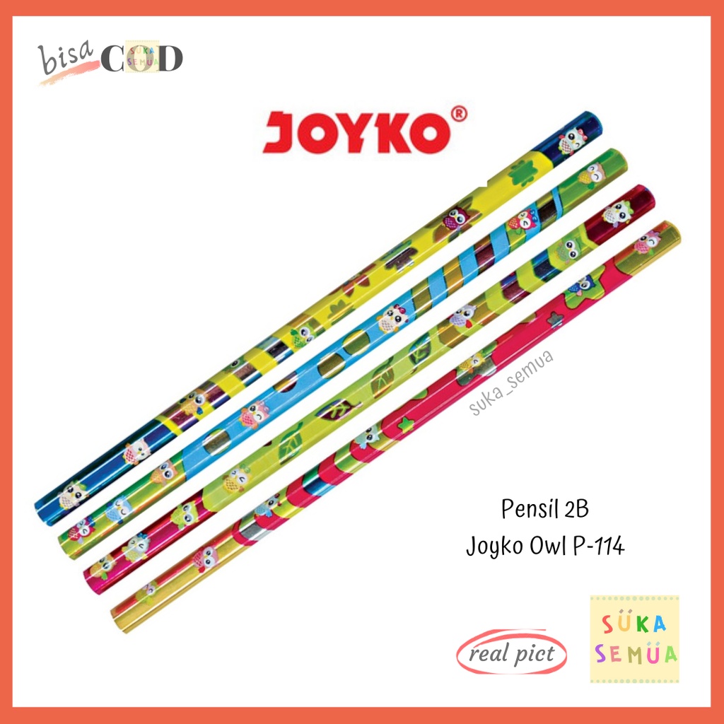 

Pensil 2B Joyko Owl P-114 // Pinsil Pencil Kayu Serut Motif Warna Cerah Mengkilap Gambar Burung Hantu - cocok untuk anak - lucu murah bisa COD ( Bandung )