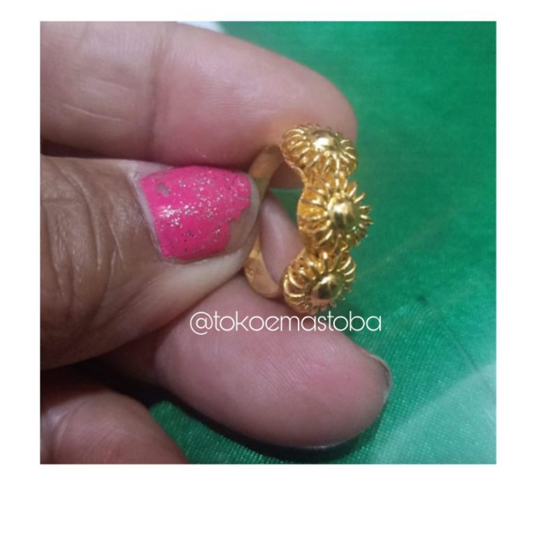 Cincin matahari emas london emas 24karat berat 10gram