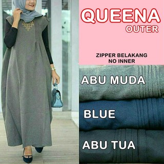 Gaun Dress Wanita Cewe Queena Outer Untuk Pesta Kerja Hadiah Kado