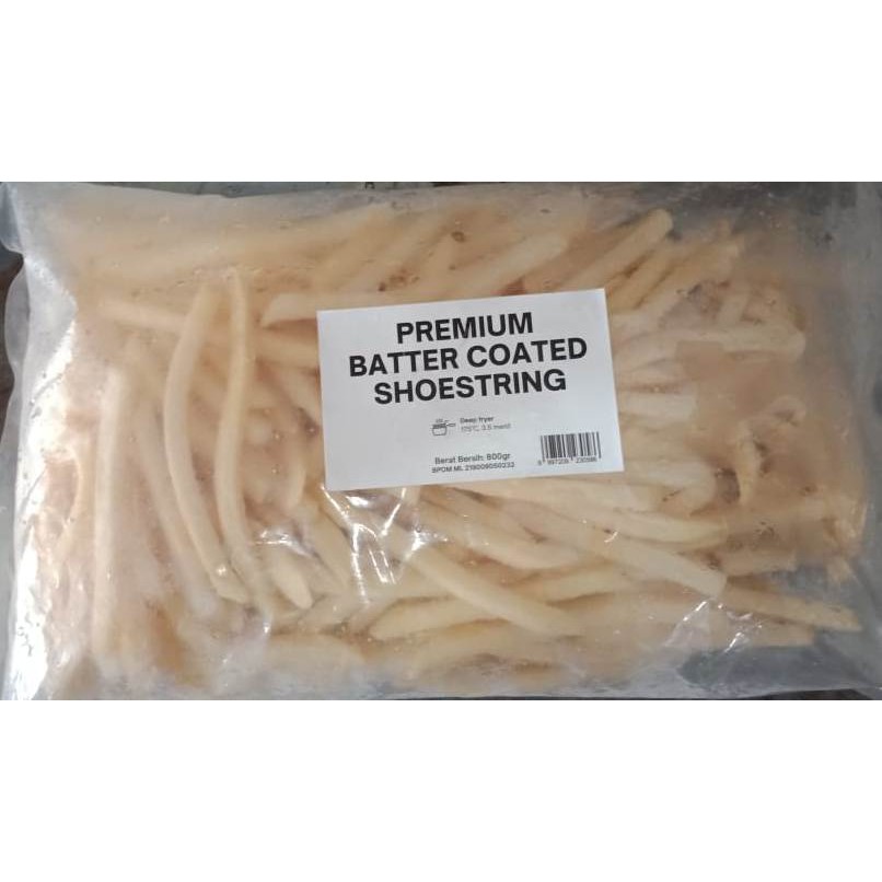 

MCCAIN PREMIUM BATTER COATED SHOESTRING 800 GR /FRENCH FRIES/KENTANG GORENG