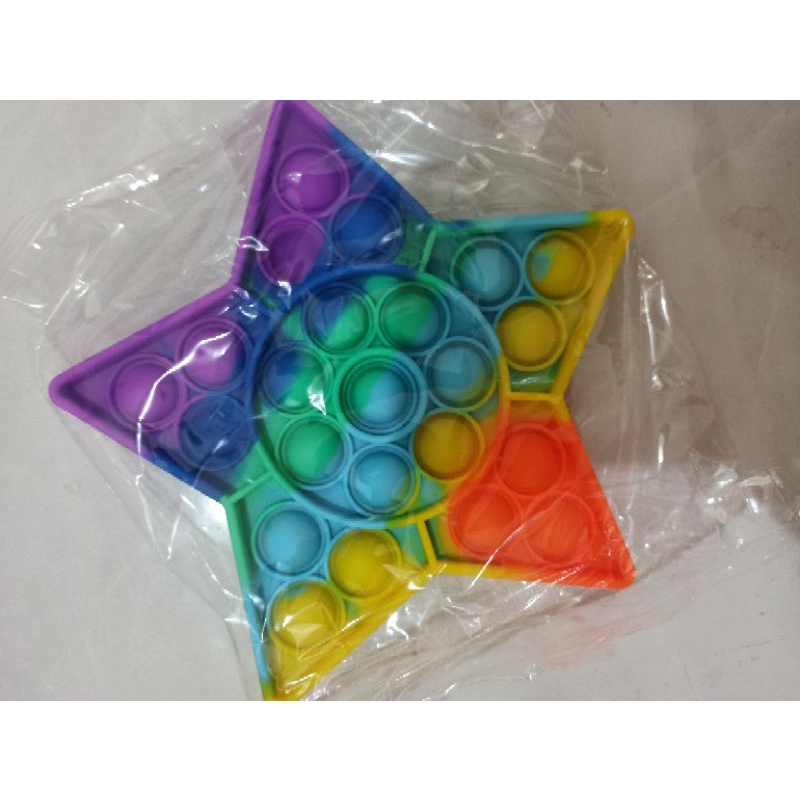 Pop It Rainbow / Fidget Push / Pop It Fidget Toy Mainan Penghilang Stress-Bintang