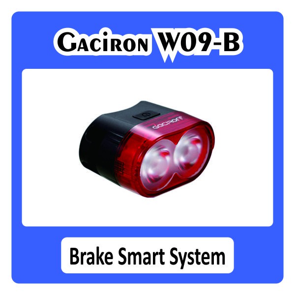 Gaciron W-09 Lampu Belakang Sepeda 2 Lampu Titik Mata LED Smart Light W09-B Brake W09B W 09 B 60