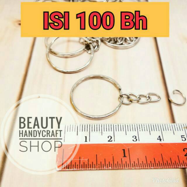 ring gantungan kunci gerigi+ring kecil 100 bh bahan suvenir murah