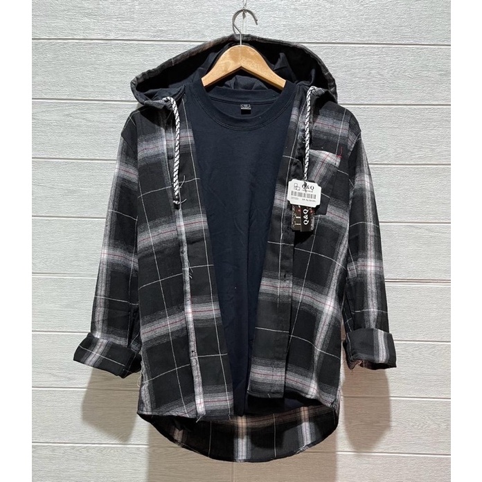 FLANNEL HOODIE ORIGINAL [PREMIUM QUALIY] M L XL #HRZ