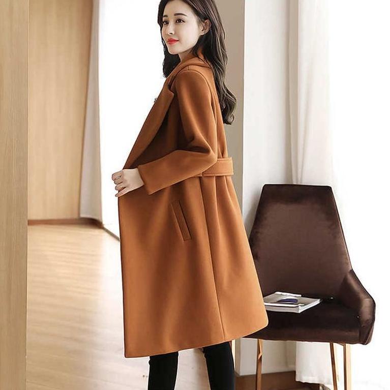 [PRODUK GKGVT] IMPORT WOMAN WINTER AUTUMN WOOLEN COAT MIRAE JAKET PANJANG WANITA BAHAN WOL MUSIM DIN