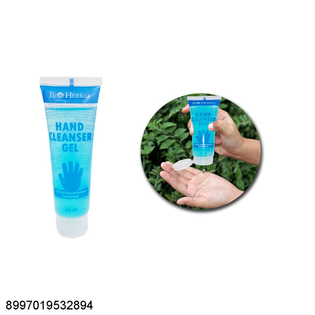 HAND SANITIZER / HAND CLEANSER GEL BIO HERBAL 60ML / bioherbal pembersih tangan