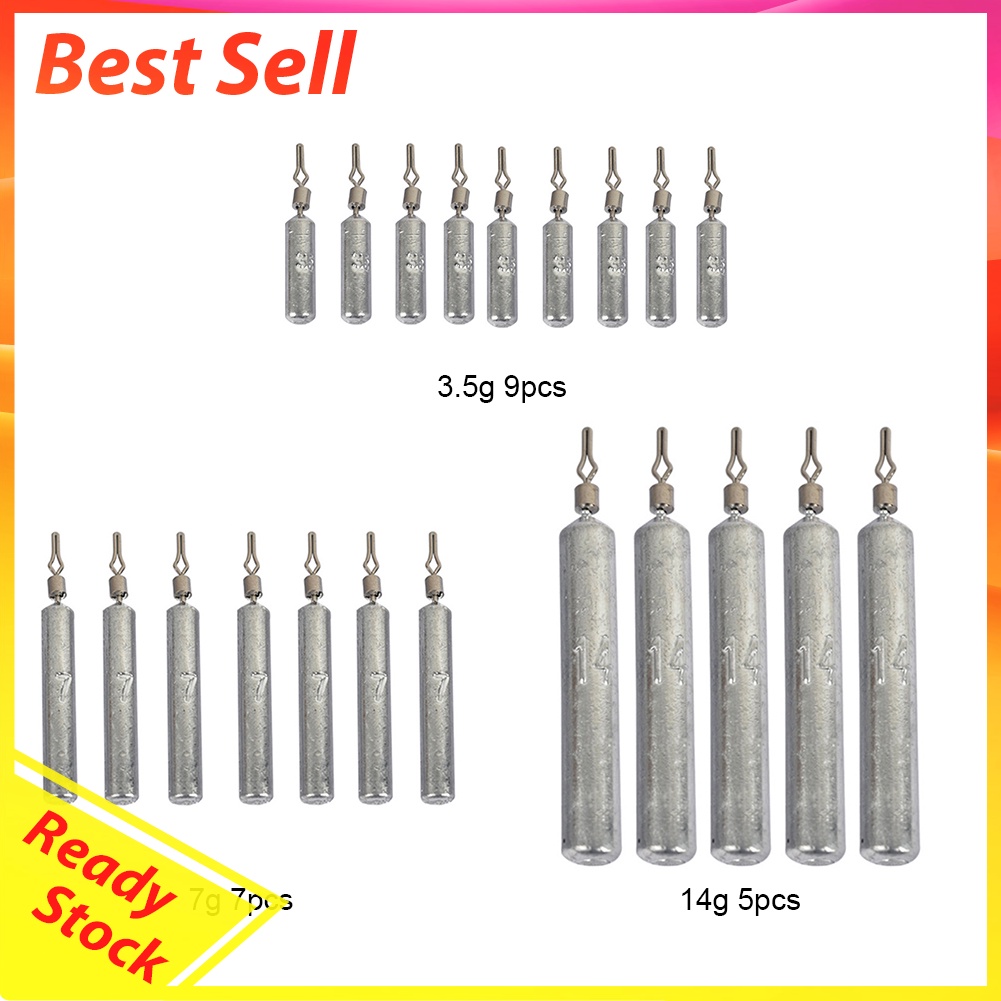 Cylindrical Fishing Sinkers Set Dropshot Rig Fishing Lure Sinking Weight