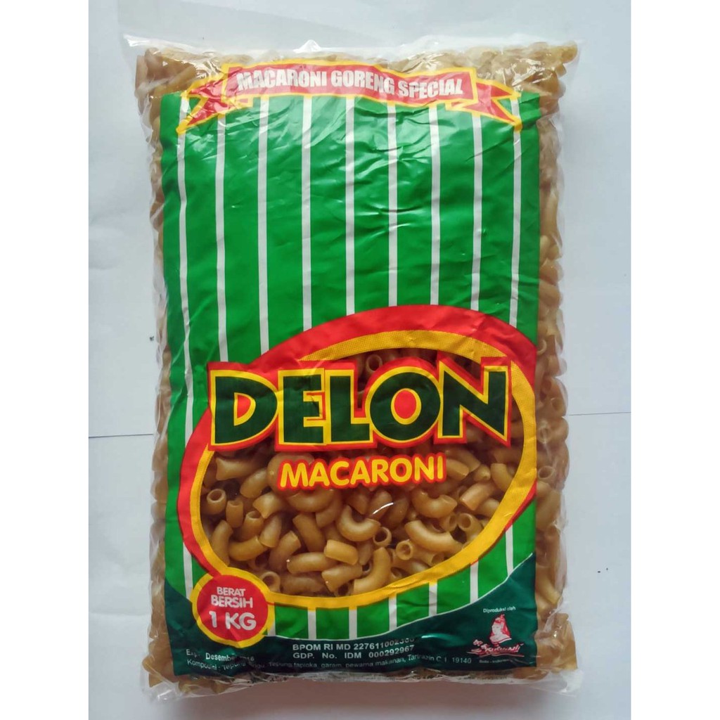 

Makroni Goreng Cap Delon dan Makroni Rebus Cap Sedani Kemasan Ukuran 1Kg