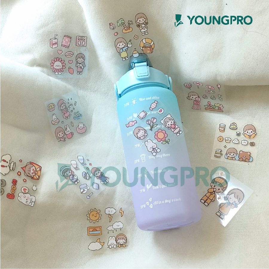 STICKER 3D dan 2D UNIK LUCU UNTUK BOTOL VIRAL STIKER CASE HP KULKAS PINTU MAINAN ANAK 1 PACK ISI 4 PCS + DOUBLE TAPE