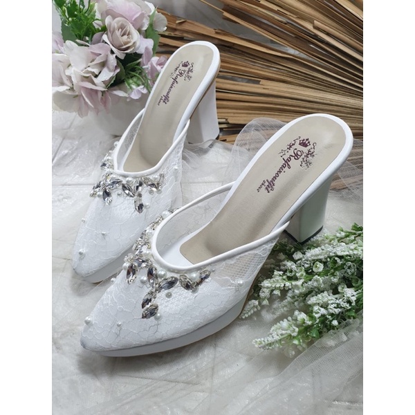 sepatu SExy diamont putih tinggi 9cm tahu