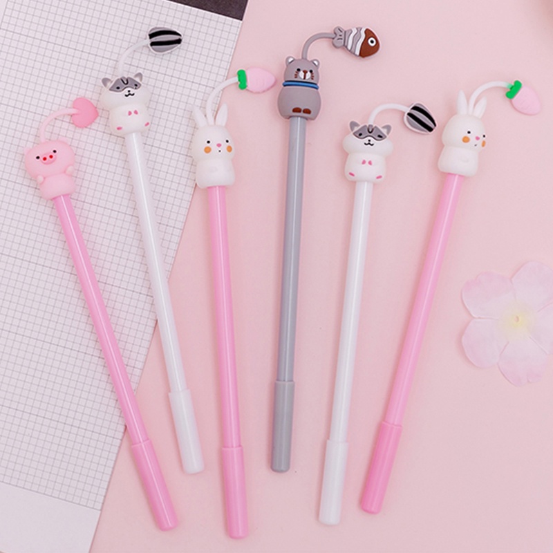 Cute Cartoon Gel Pen 0.38mm Black Ink Signature Pen