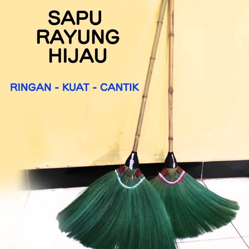 sapu jerami pembersih lantai / sapu rayung hijau