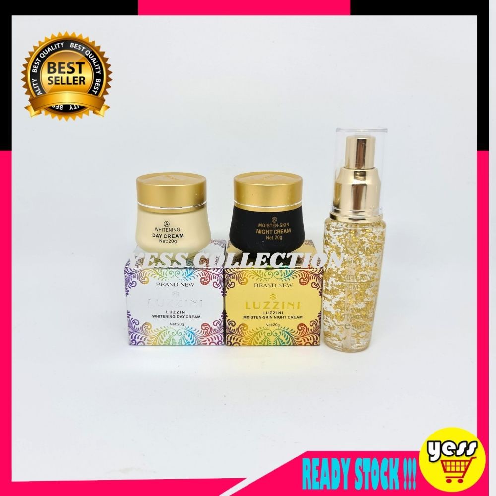 Luzzini Cream Siang dan Malam ORIGINAL 20 gr + Serum Lasona