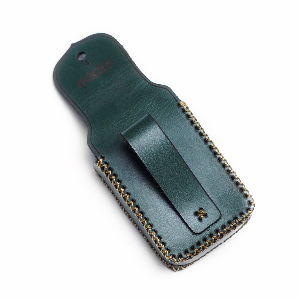 SARUNG CASE ZIPPO KULIT SAPI ASLI CRAZYHORSE - HIJAU