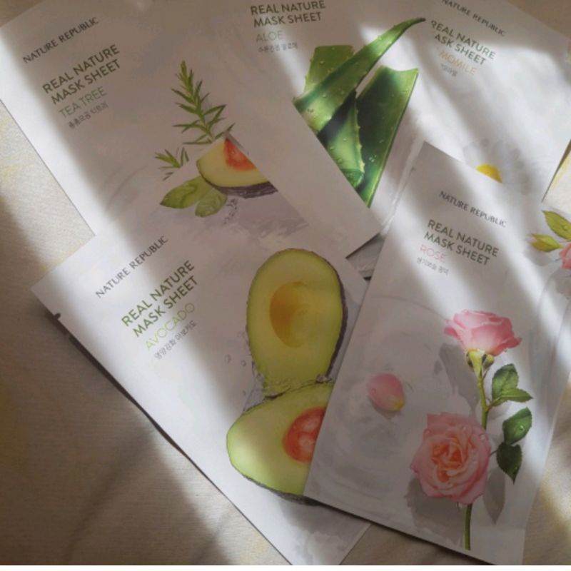 masker wajah Nature Republlic Real Nature Mask Sheet /Masker wajah -Muka Lembaran