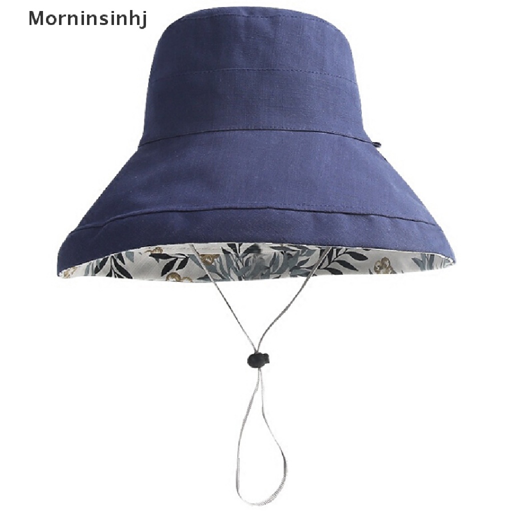 Mornin Topi Bucket / Fisherman Brim Lebar Anti UV Untuk Wanita / Musim Panas / Pantai