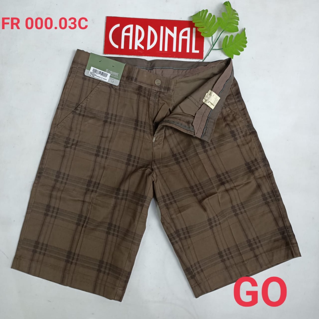 gof 29 CARDINAL FBBXX Celana Pendek Polos Stretch Kotak Motif Original Celana Santai