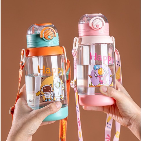 DEOS BOTOL AIR ANAK KIDS WATER BOTTLE WITH TALI PANJANG KARAKTER ASTRONOT [TY0909]