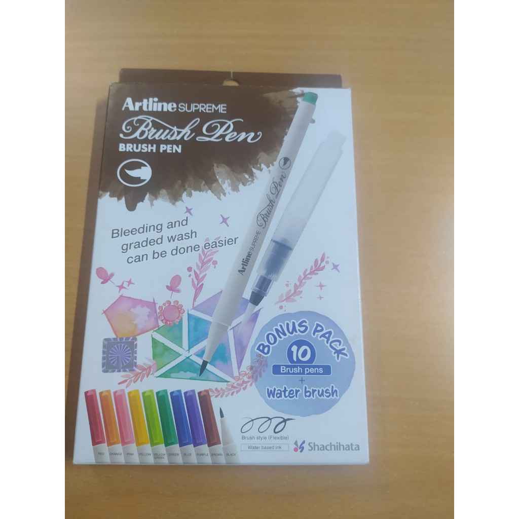 

ARTLINE Spidol Supreme Brush Fine Pen SET 10W+Waterbrush EPFS-F/BP10