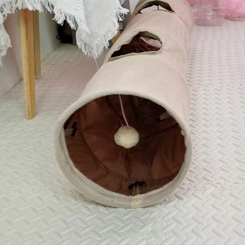 Mainan Interaktif Terowongan Tabung Dapat Dilipat Untuk Tenda Bermain Kucing Kelinci