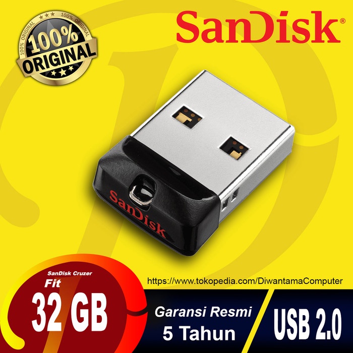 NEW FlashDisk SanDisk CRUZER FIT 16GB 32Gb 64GB - CZ33 - 32 gb