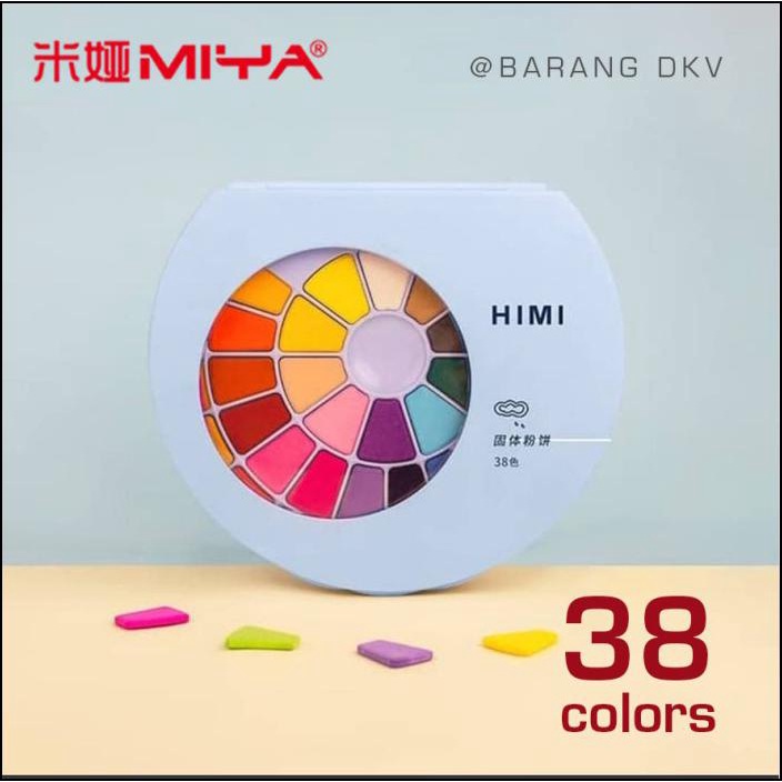 

MIYA HIMI WATERCOLOR SOLID 38 COLORS WARNA + KUAS - BIRU MUDA