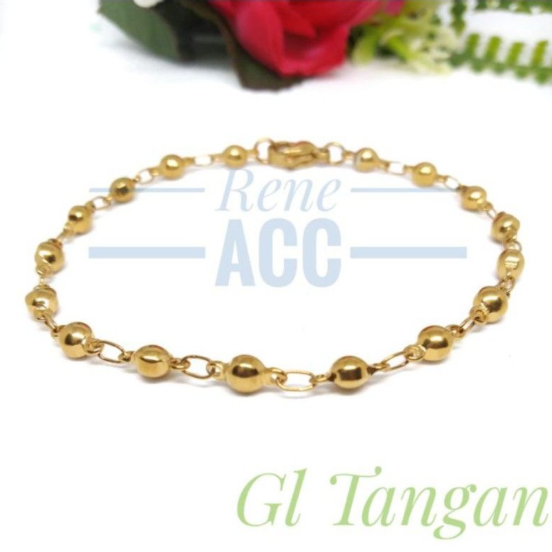 Gelang tangan wanita Titanium Gold model merica anti karat